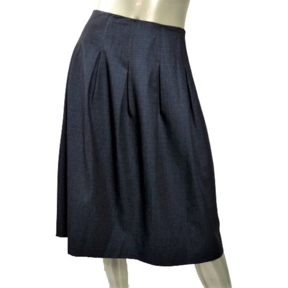 Tommy Hilfiger Dresses & Skirts - Tommy Hilfiger Pleated Skirt Midnight Blue Black Crosshatch Size 12 (34" waist)